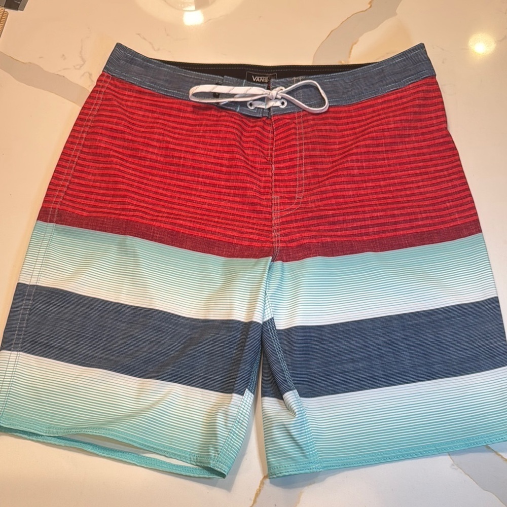 Vans Red and Blue Board Shorts Swimwear